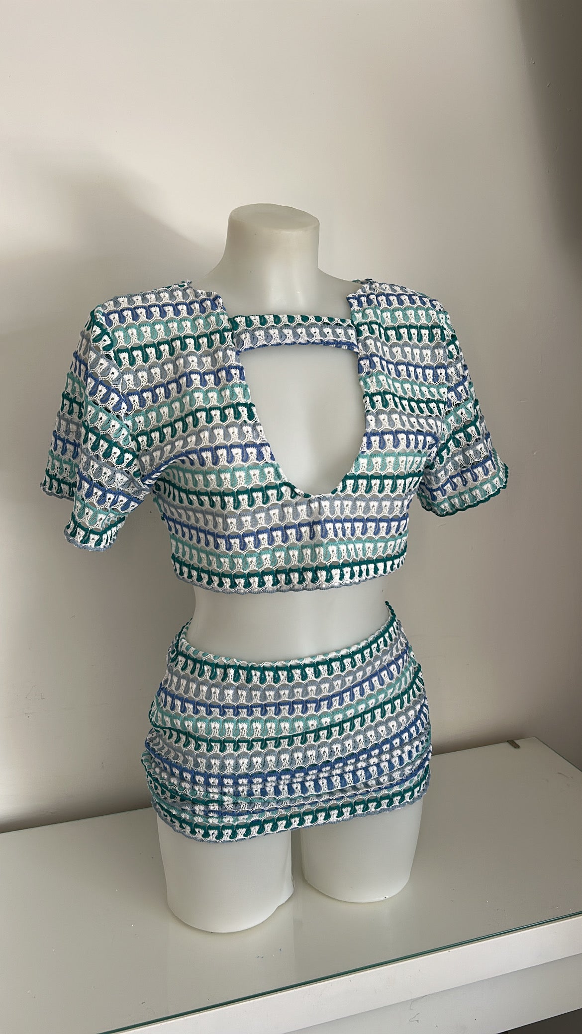 Millie in a Blue Knit Fabric