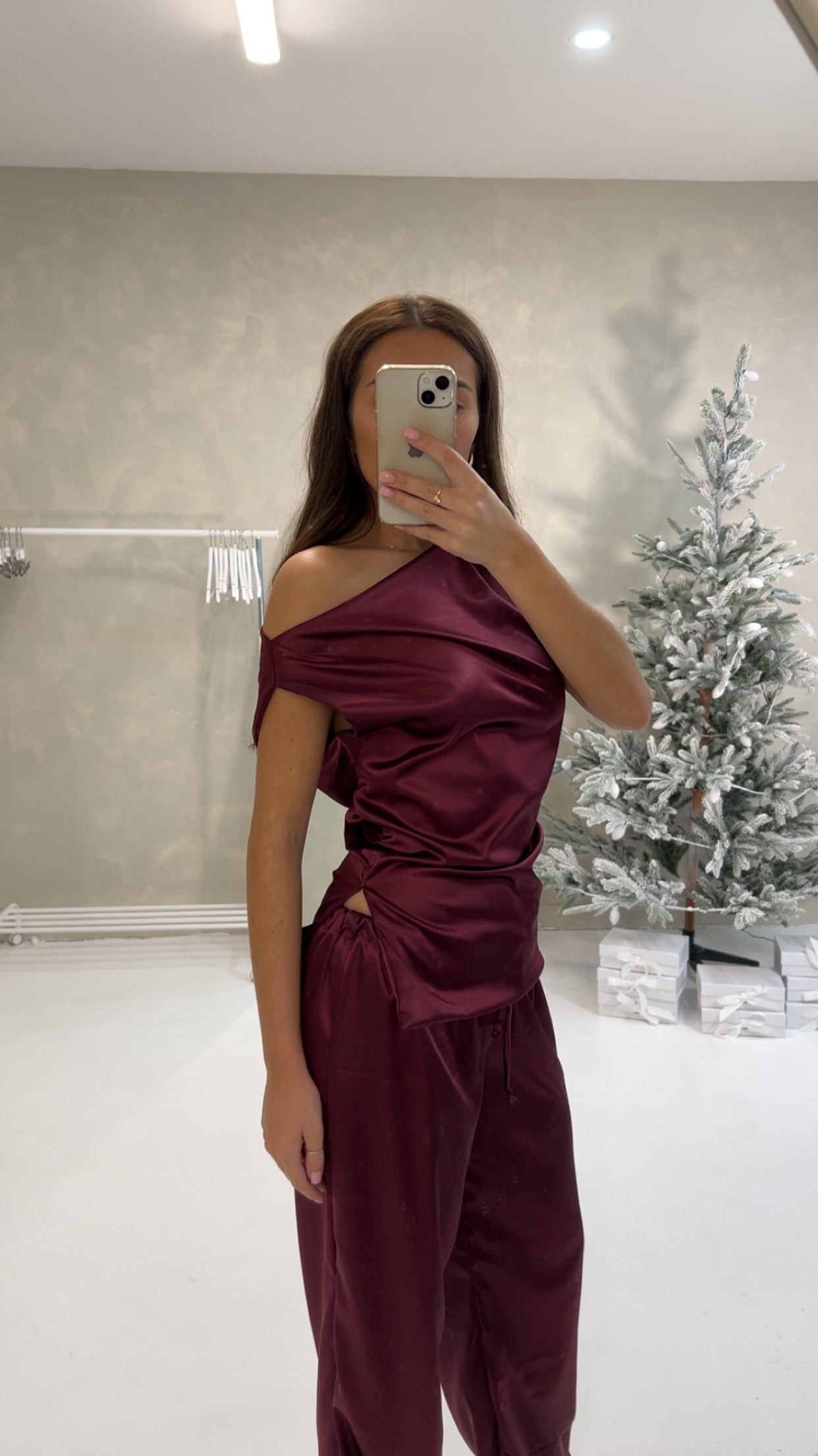 Sabrina in Brown or Wine Satin