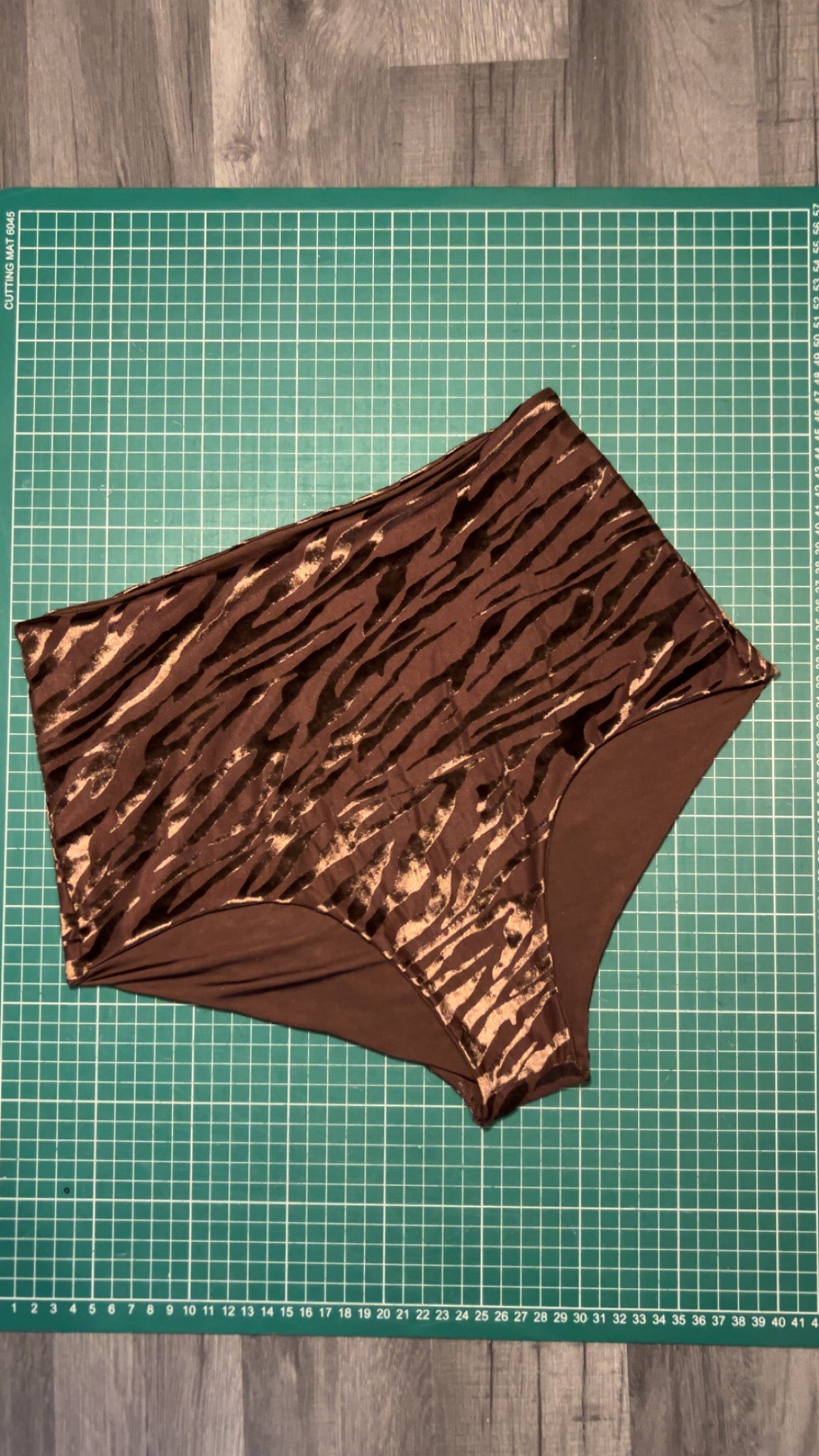 Brown Zebra Velvet Mesh Hot Pants
