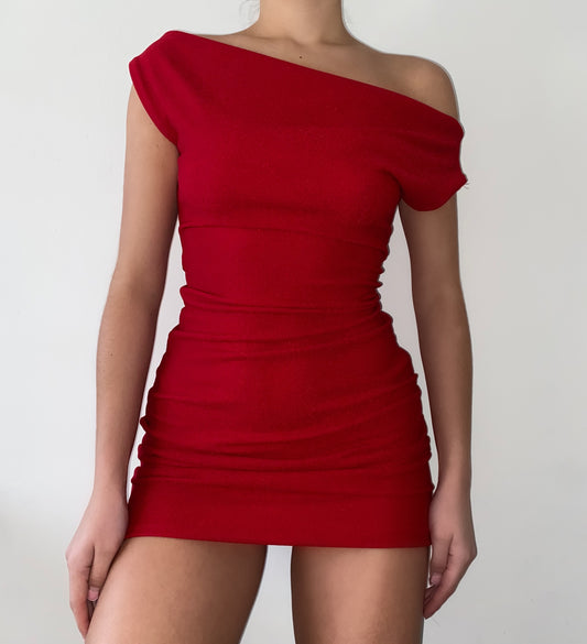 Red Off The Shoulder Dress