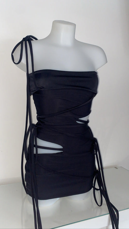 Tie Me Your Way Dress - Black