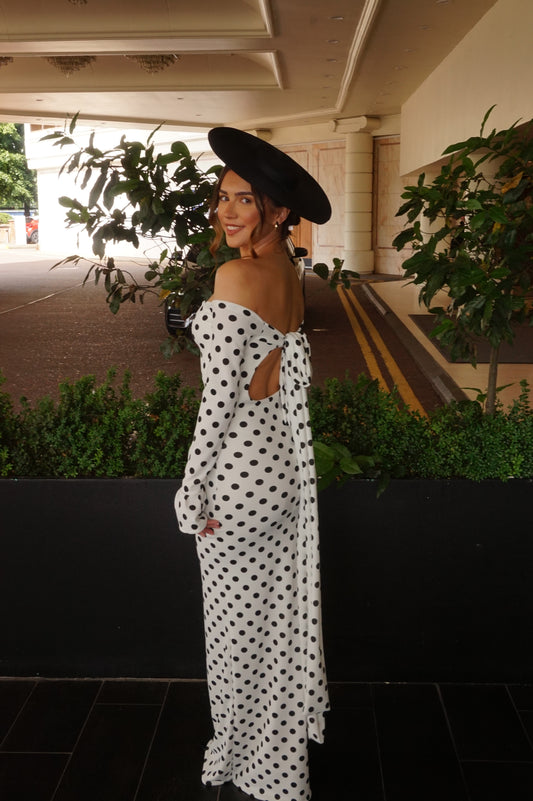 Polka Dot Maxi Open Tie Back