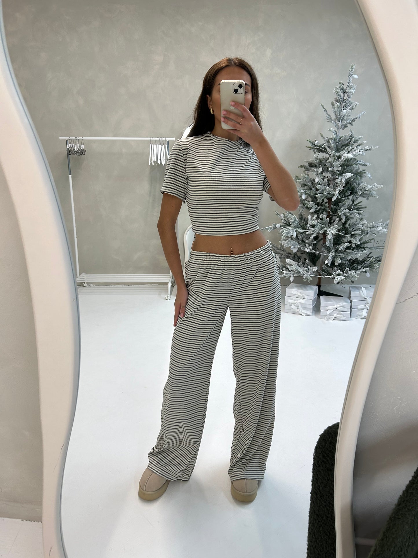 Ribbed Lounge Wear in Grey