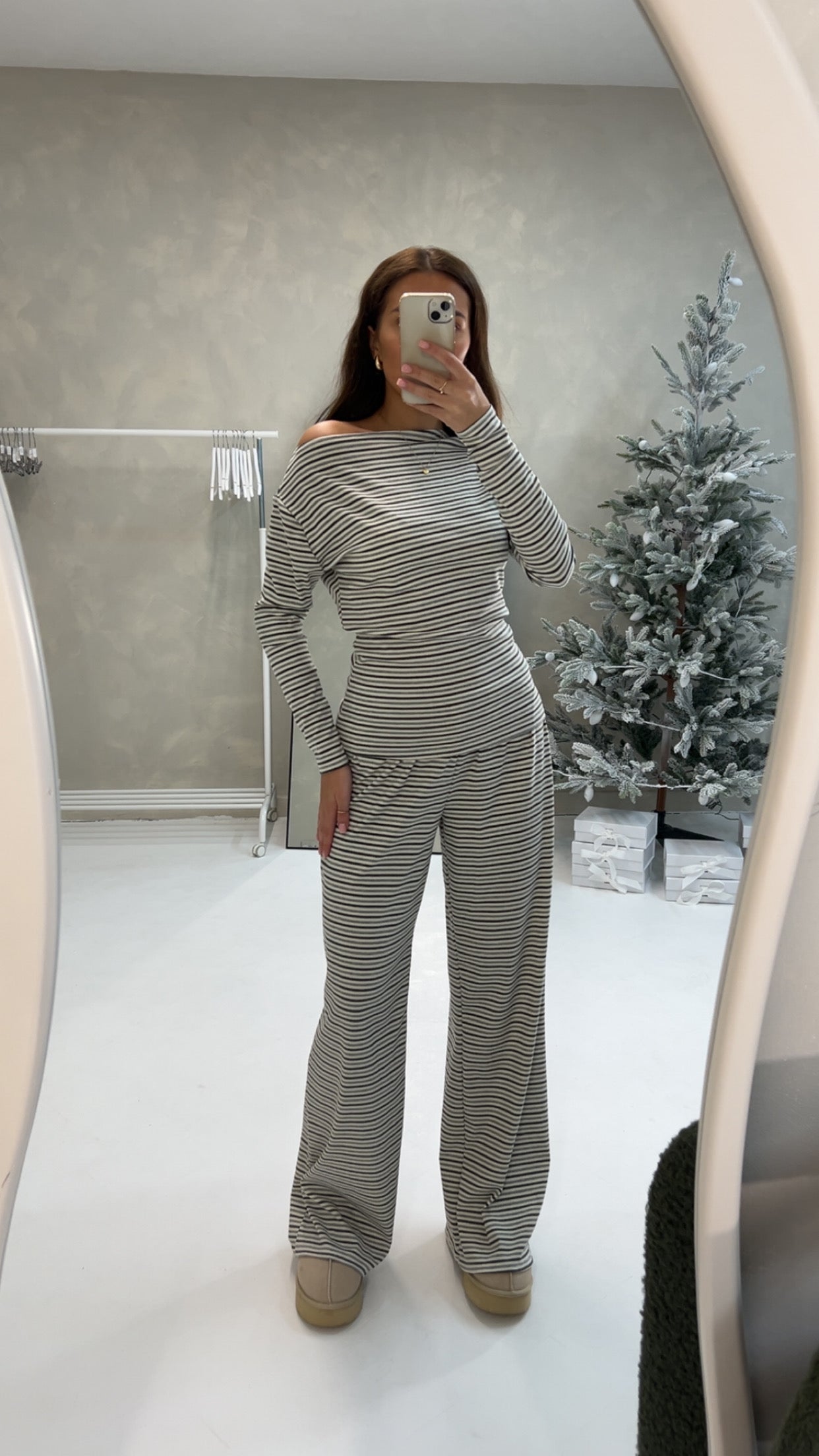Ribbed Lounge Wear in Grey