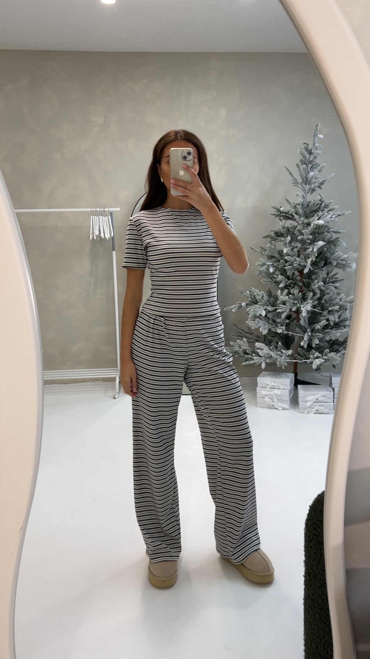 Ribbed Lounge Wear in Grey