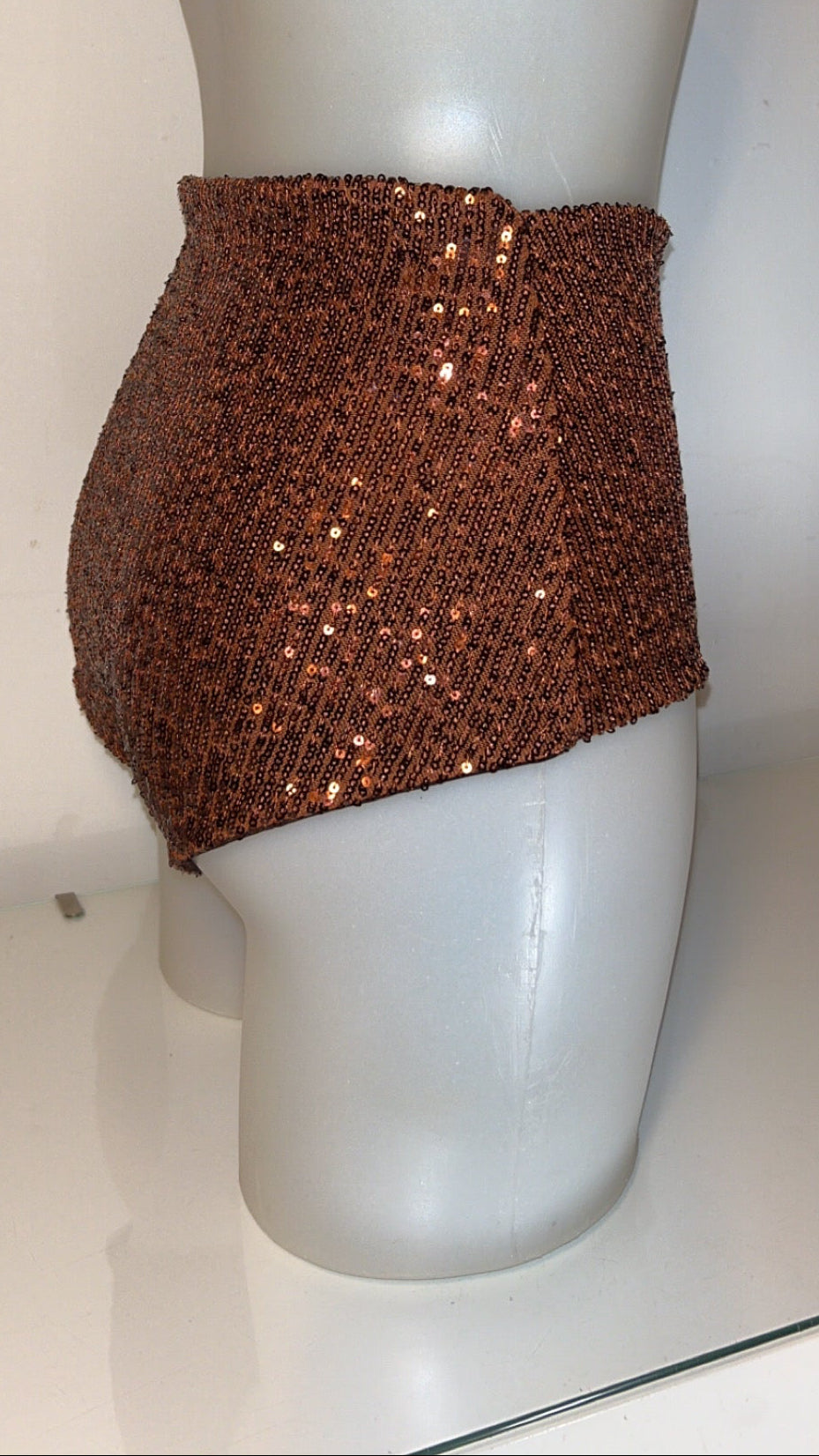 Brown Sequin Hot Pants