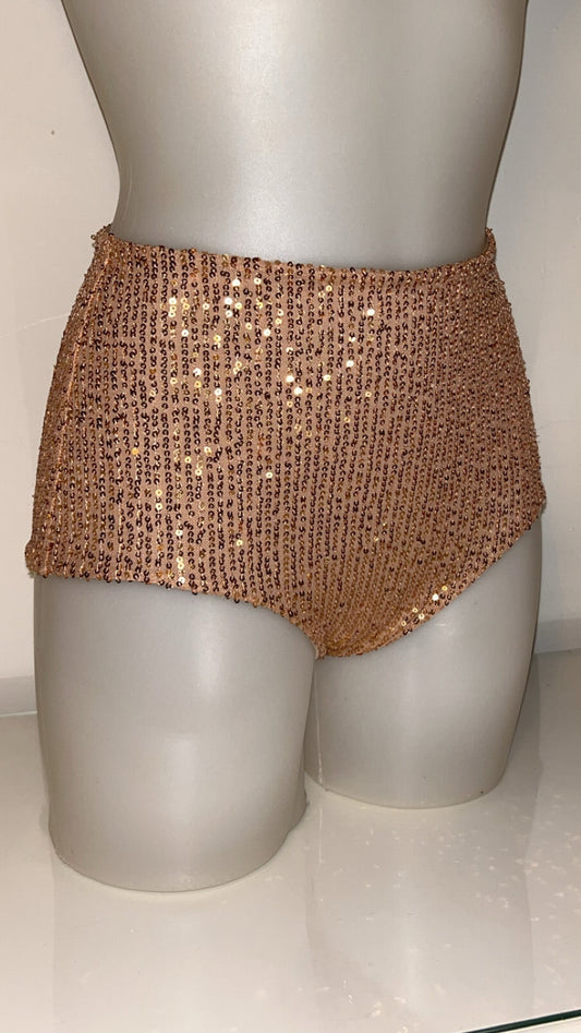 Rose Gold Sequin Hot Pants