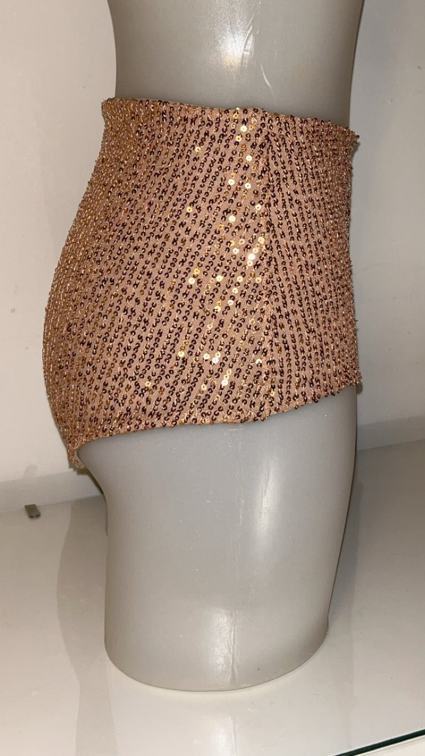 Rose Gold Sequin Hot Pants