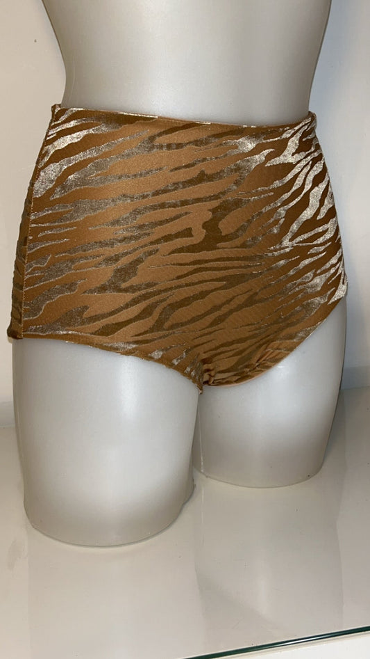 Sand Zebra Velvet Mesh Hot Pants