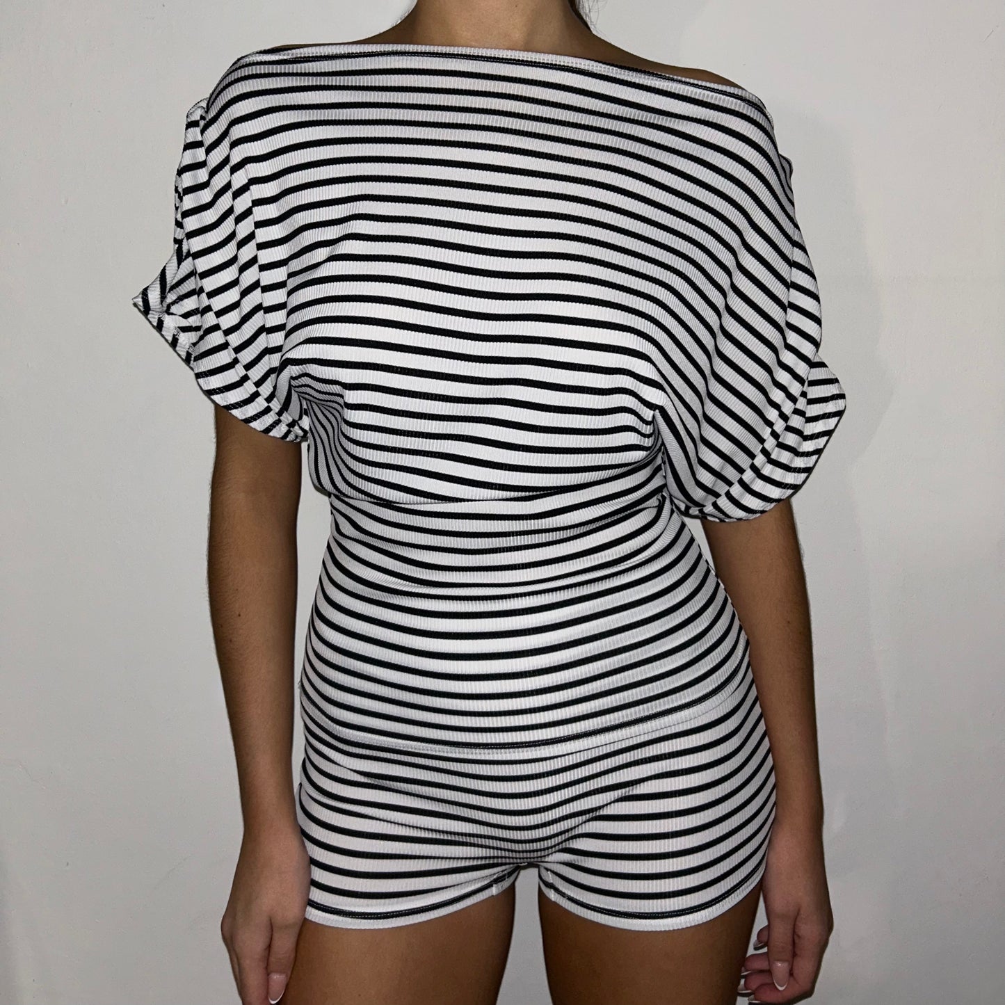 CELIA Two Piece in Monochrome Stripes